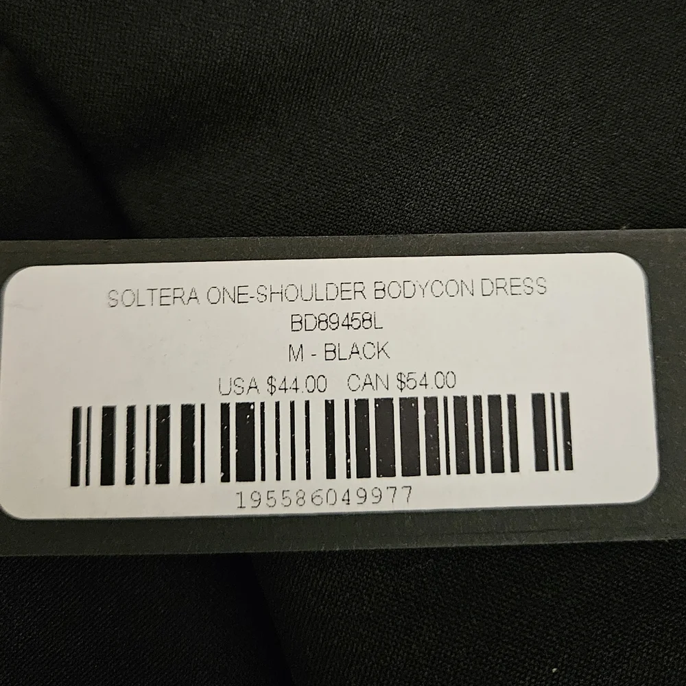 Lulu's Black One-Shoulder Long Sleeve Dress - Picture 9 of 9